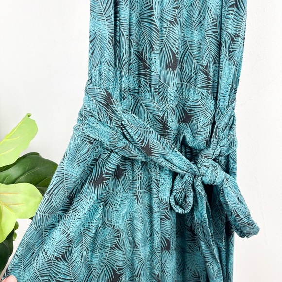Soft Surroundings Tropical Print Wide Leg Tie Waist Jumpsuit Sz S - Picture 7 of 9